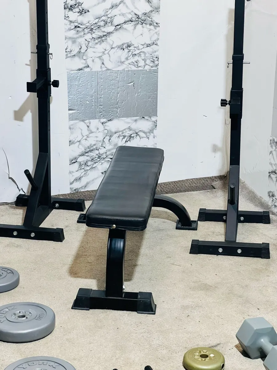 RACK STANDS WEIGHTS BARBELL BENCH DUMBBELLS MATS - Image 4