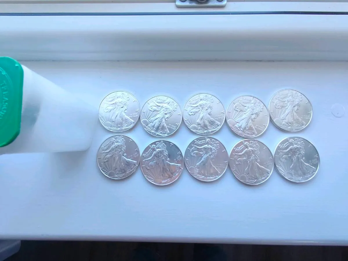 10 American eagle 1oz silver coins - Image 1