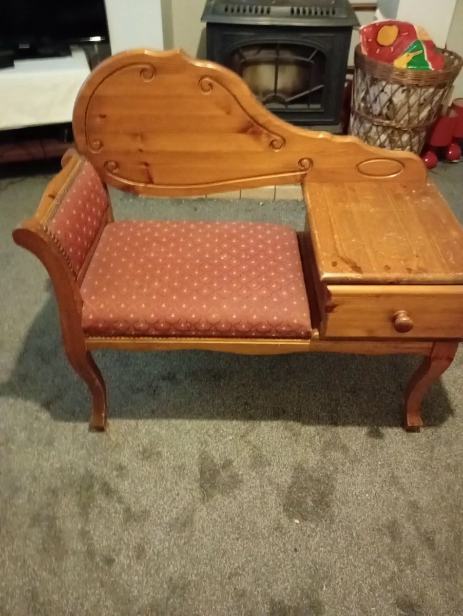 Antique Phone Table - Image 4