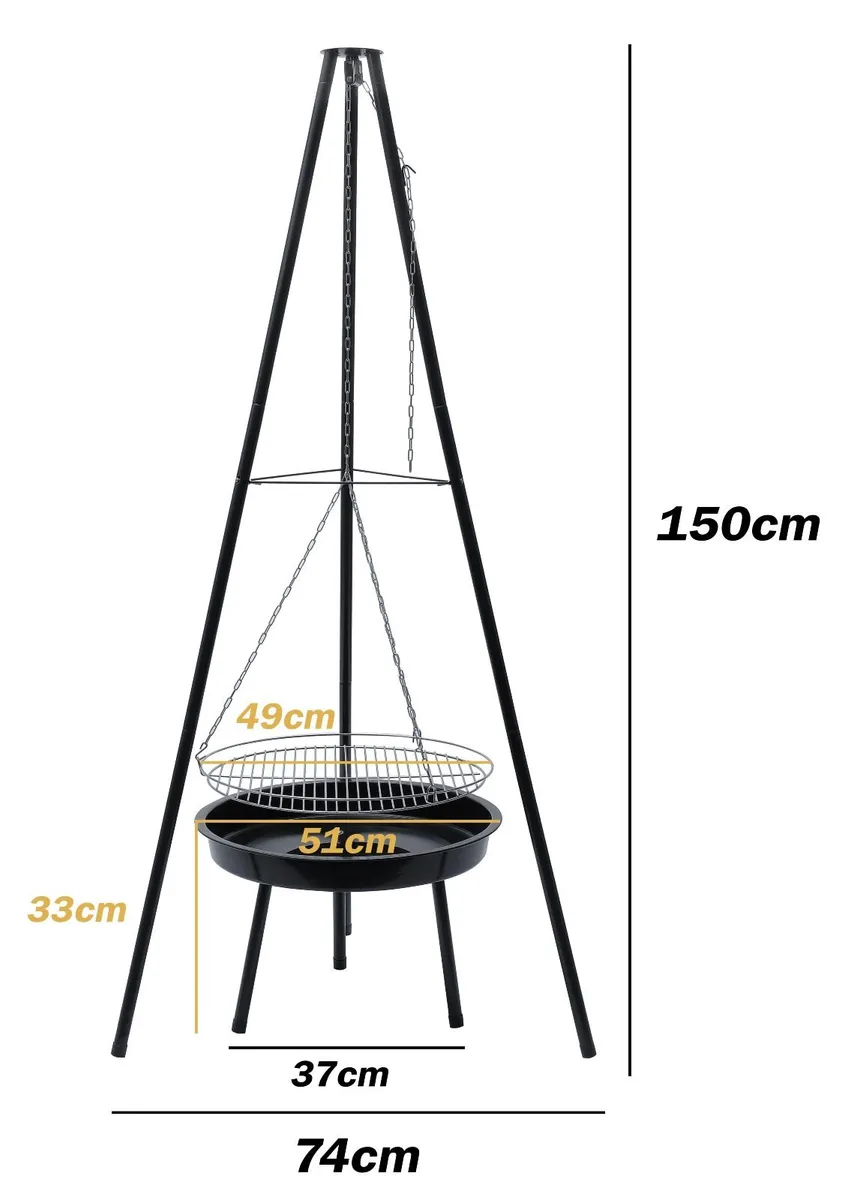 Rivon Portable Charcoal Garden Grill - Image 3
