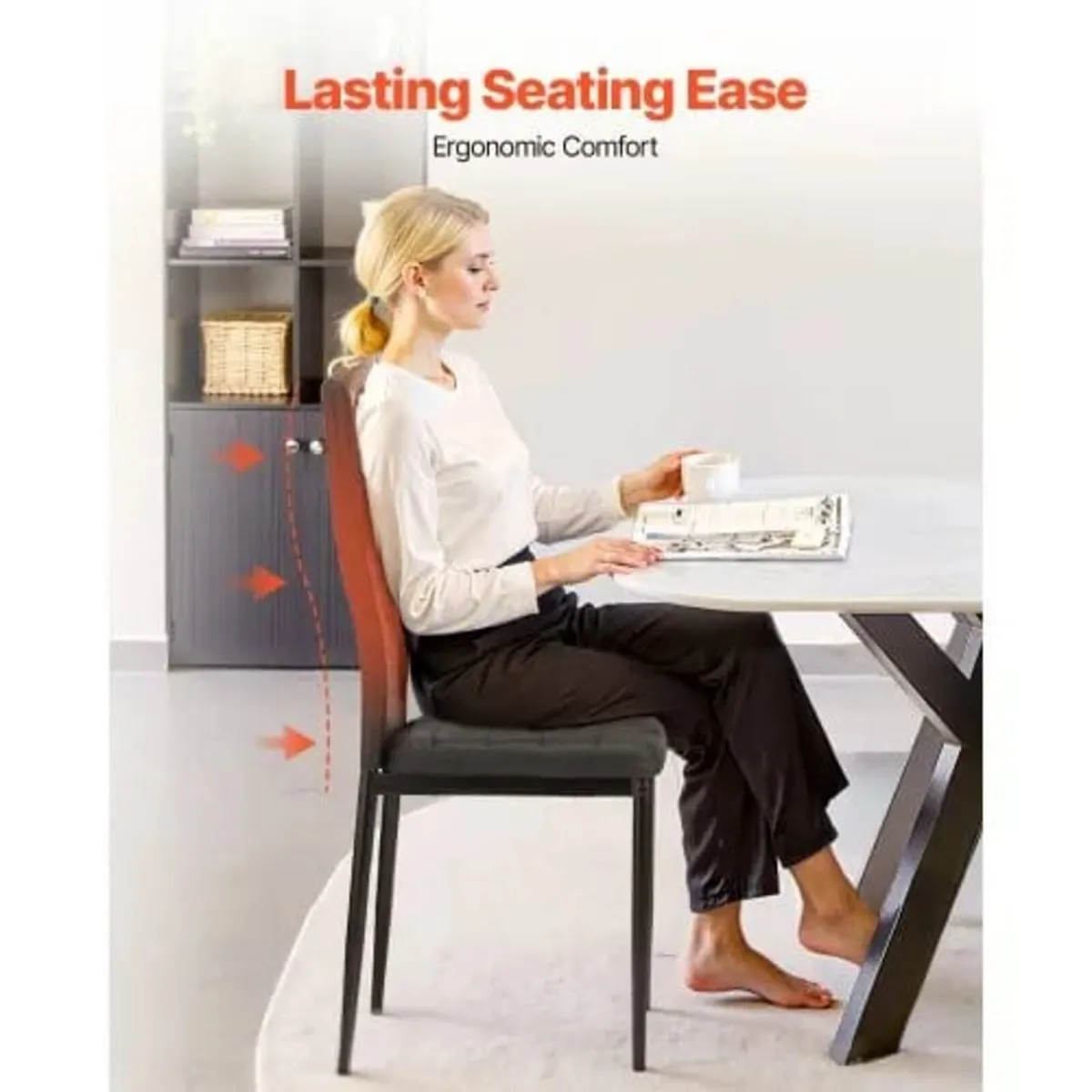 Modern Dining Room Accent Chairs Set of 6, Upholst - Image 3