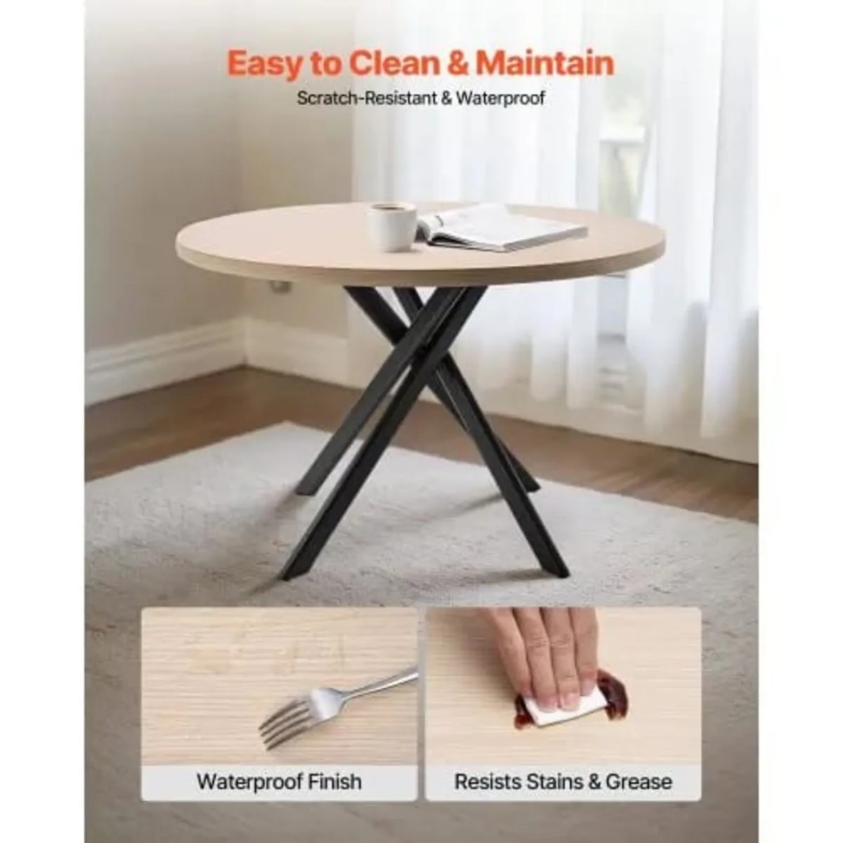 5-Piece Dining Table Set, Space-Saving Round Kitch - Image 3