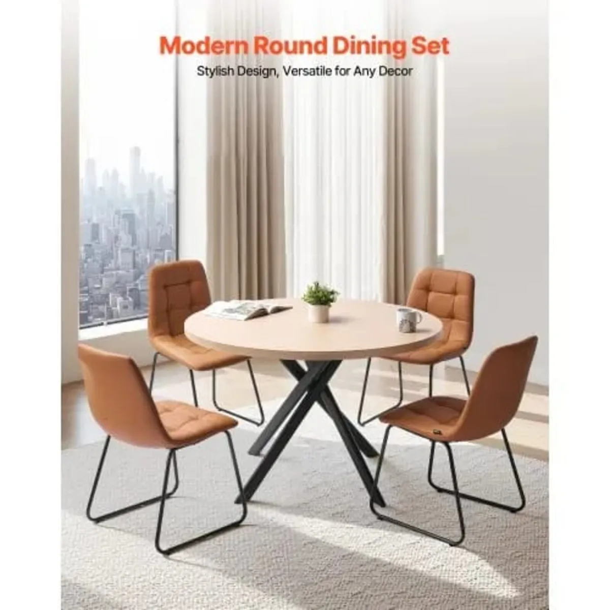 5-Piece Dining Table Set, Space-Saving Round Kitch - Image 4