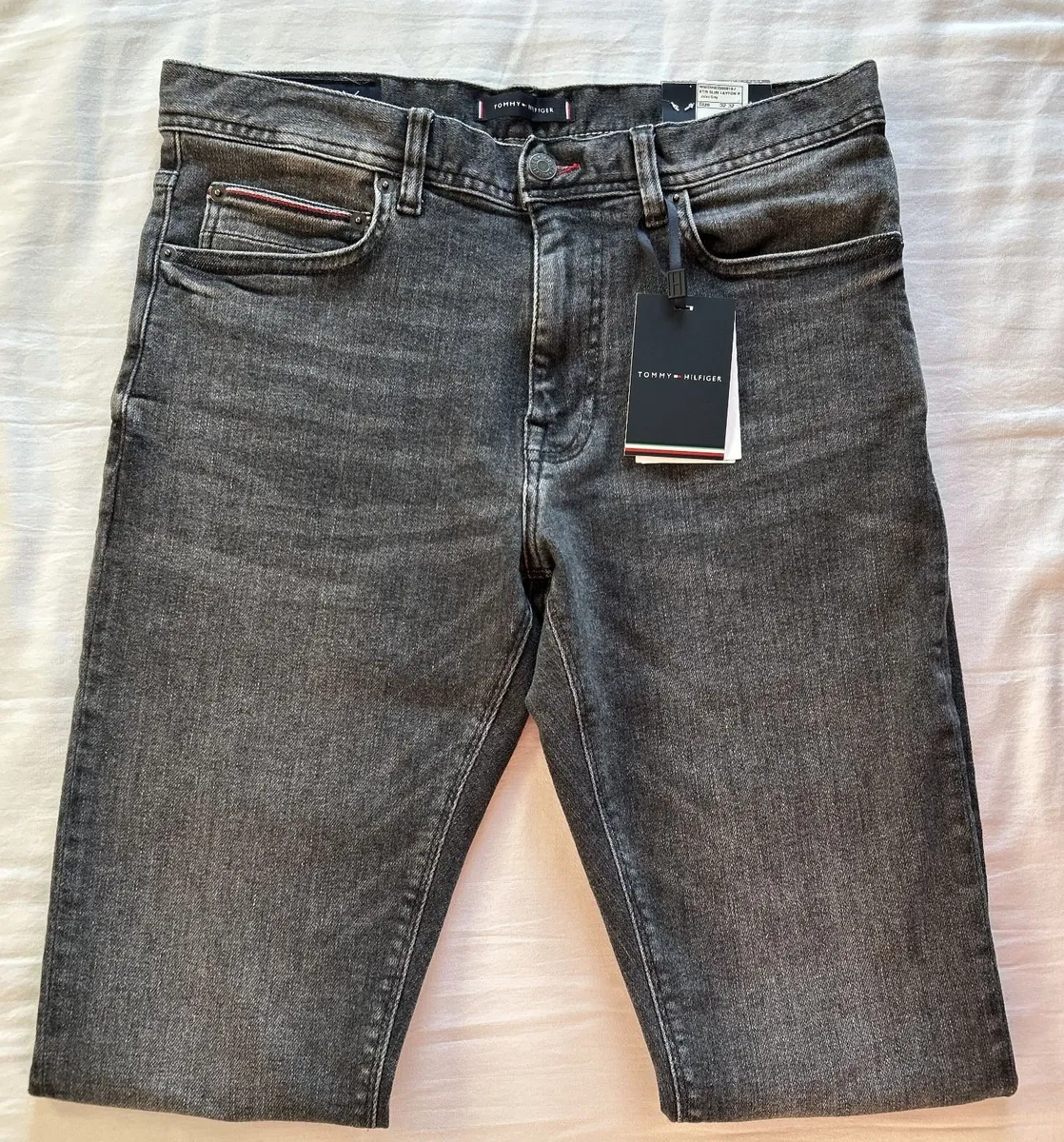 BNWT Tommy Hilfiger Mens Grey Slim Fit Jeans 32/32 - Image 1