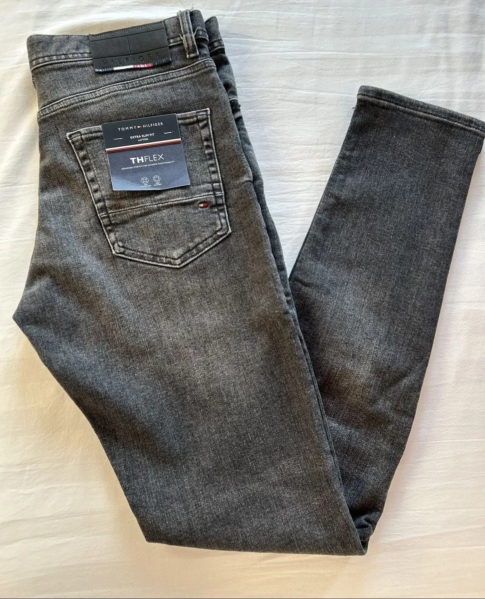 BNWT Tommy Hilfiger Mens Grey Slim Fit Jeans 32/32 - Image 2