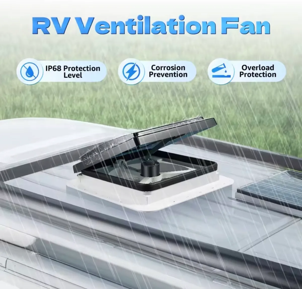 Caravan Roof Vent Fan 12V RV Ventilation Exhaust - Image 2