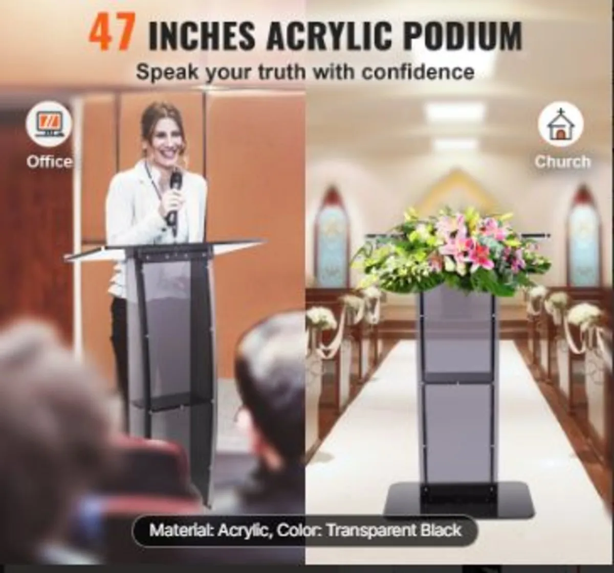 Acrylic Podium, 119 cm - Image 2