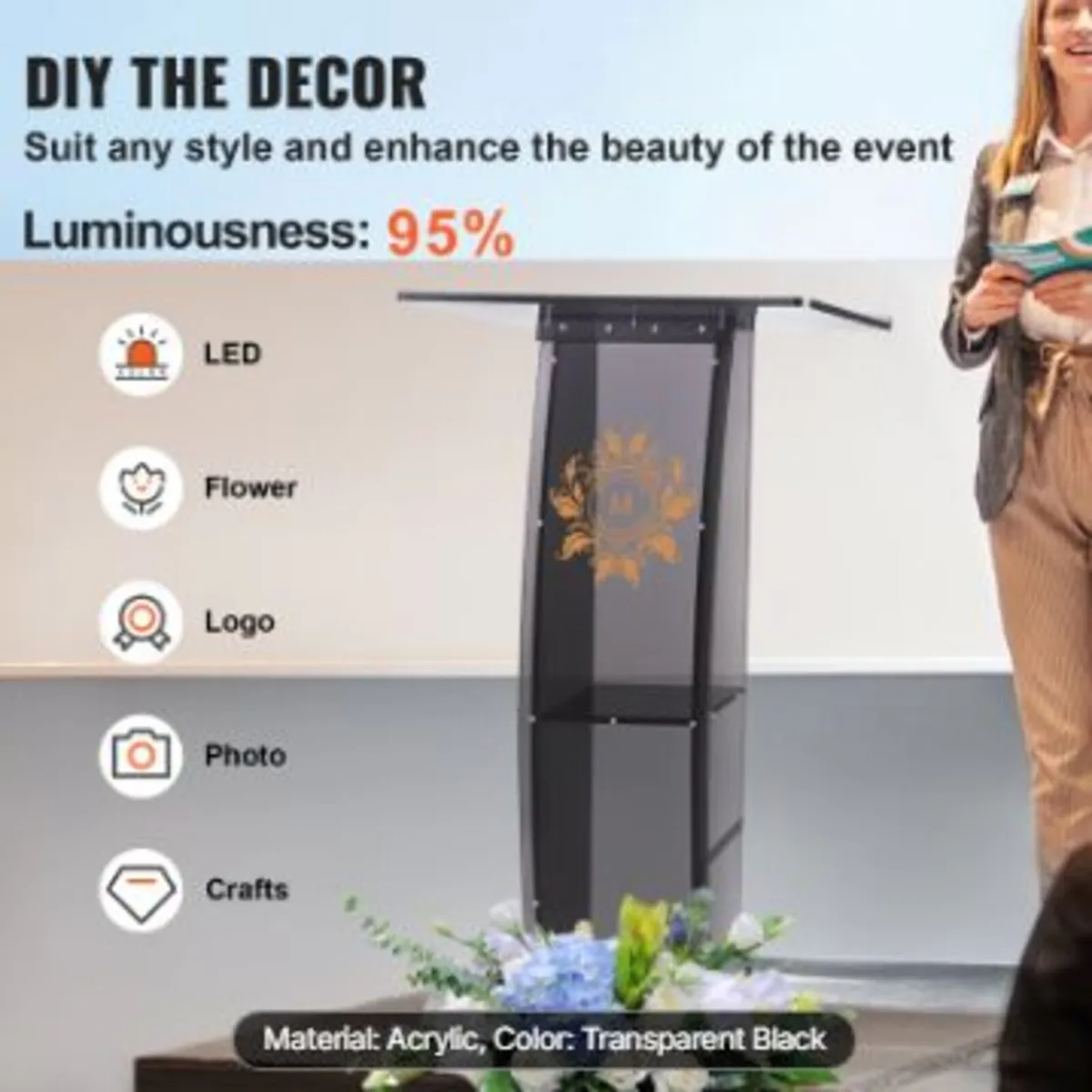 Acrylic Podium, 119 cm - Image 3