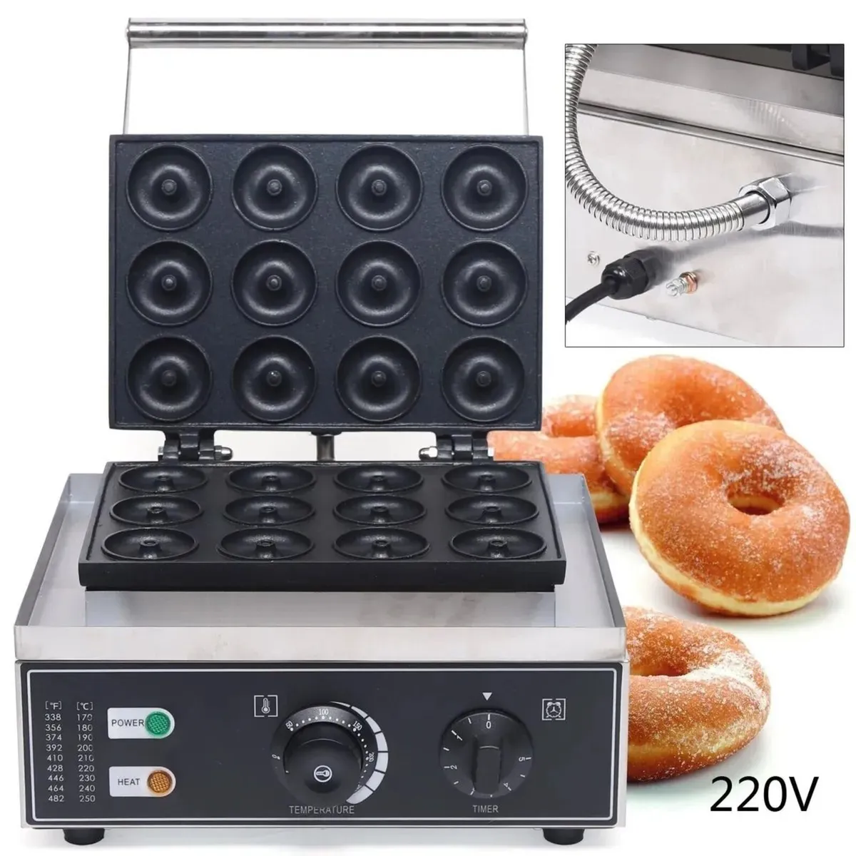 Donut Maker Mini 12 Hole Waffle NonStick Machine - Image 1