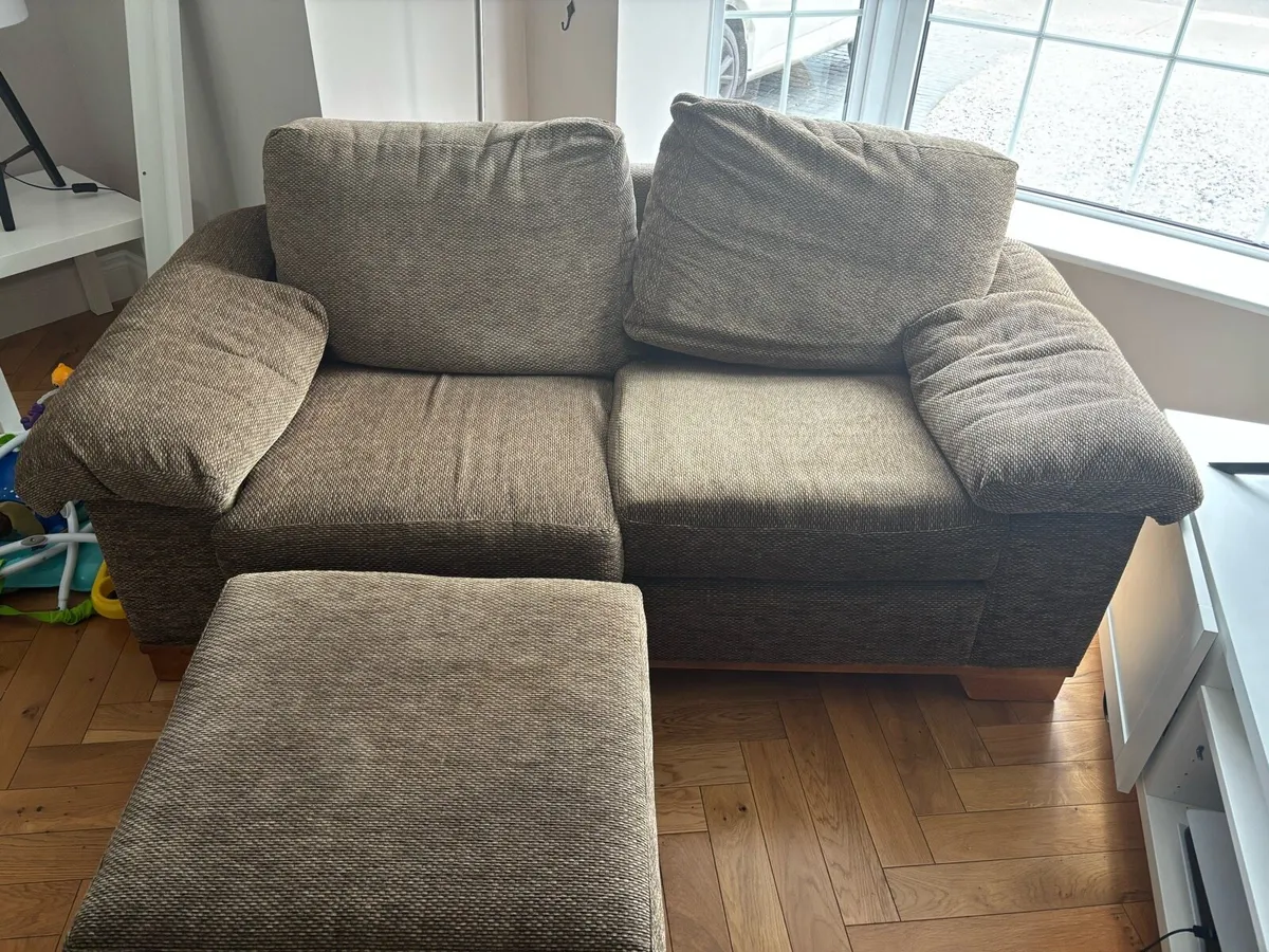 2 seater couch & footstool - Image 4