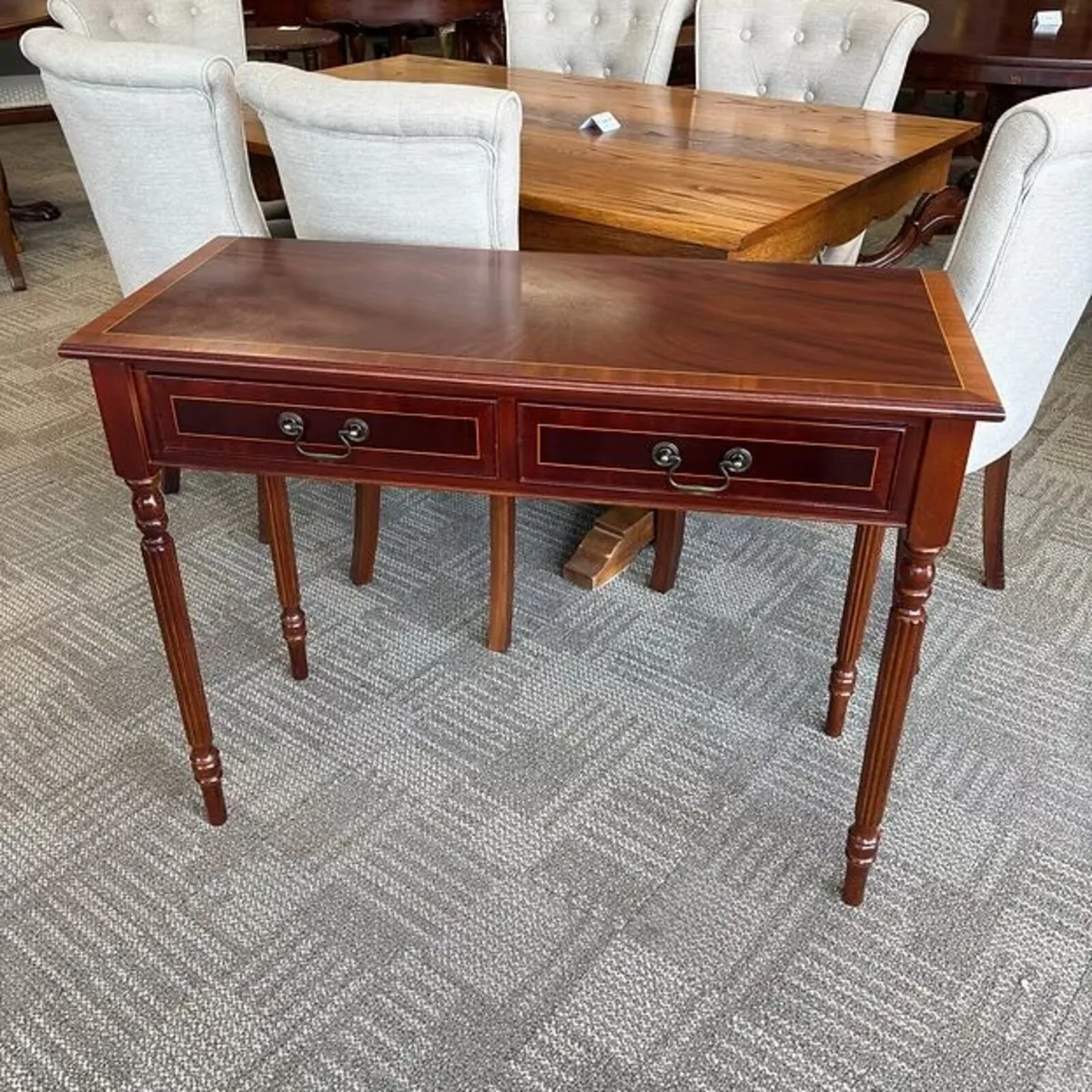 Beautiful mahogany console table & two drawers