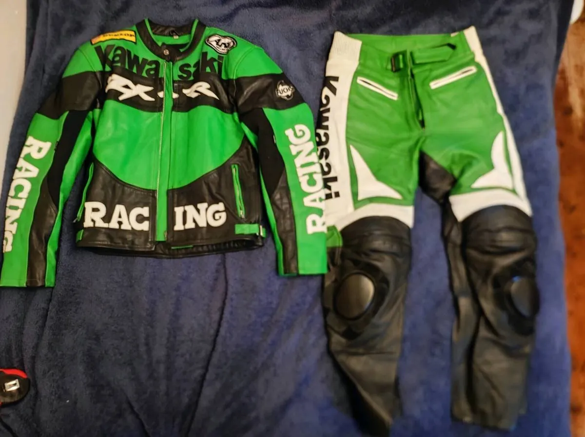 Kawasaki Motorcycle leather suit - Image 1