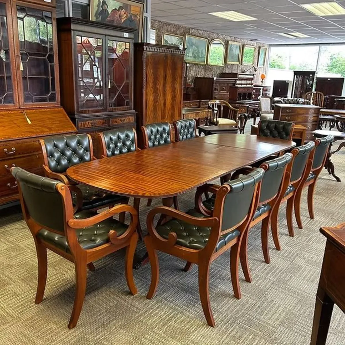 Regency mahogany flamed expendable d-end dining - Image 1