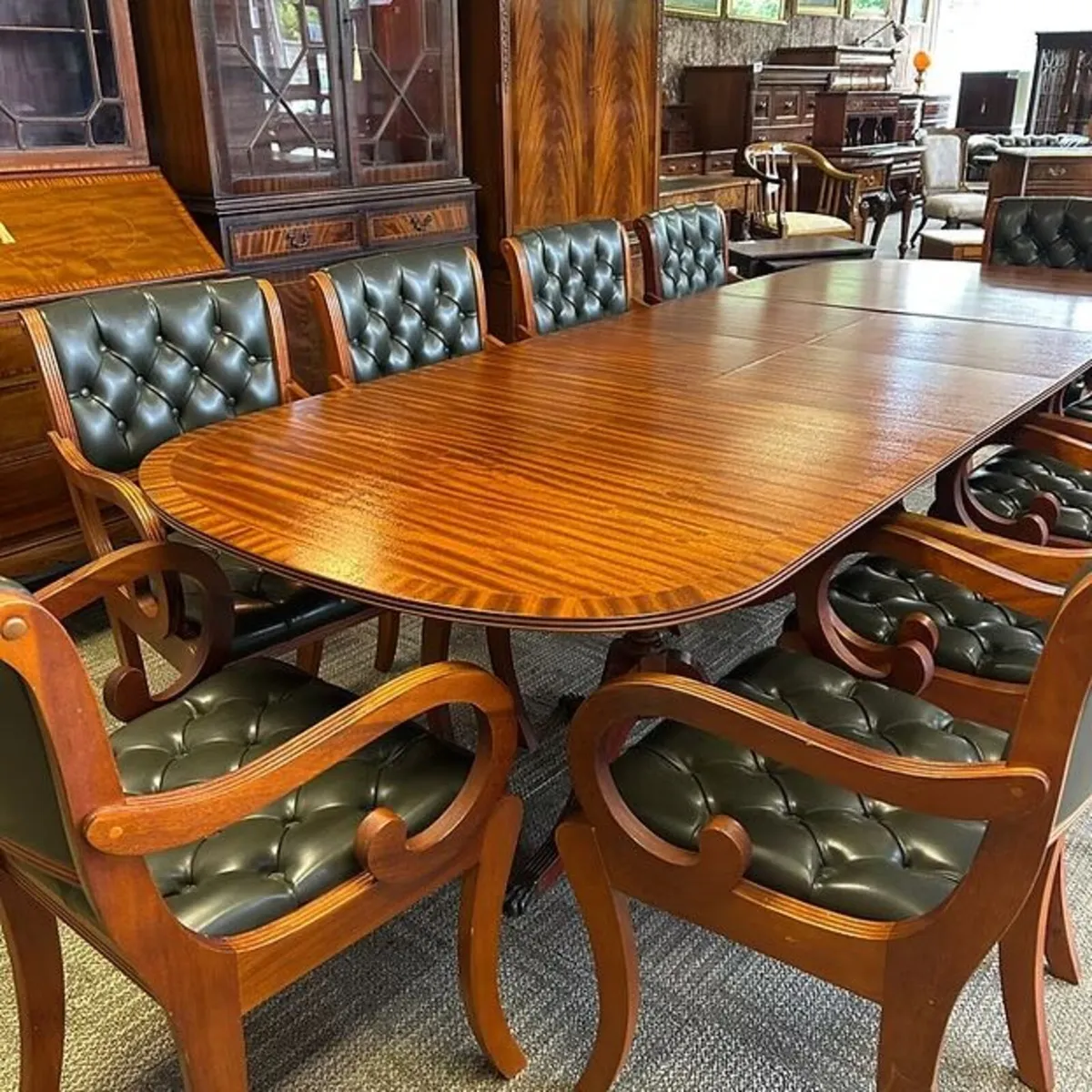 Regency mahogany flamed expendable d-end dining - Image 3