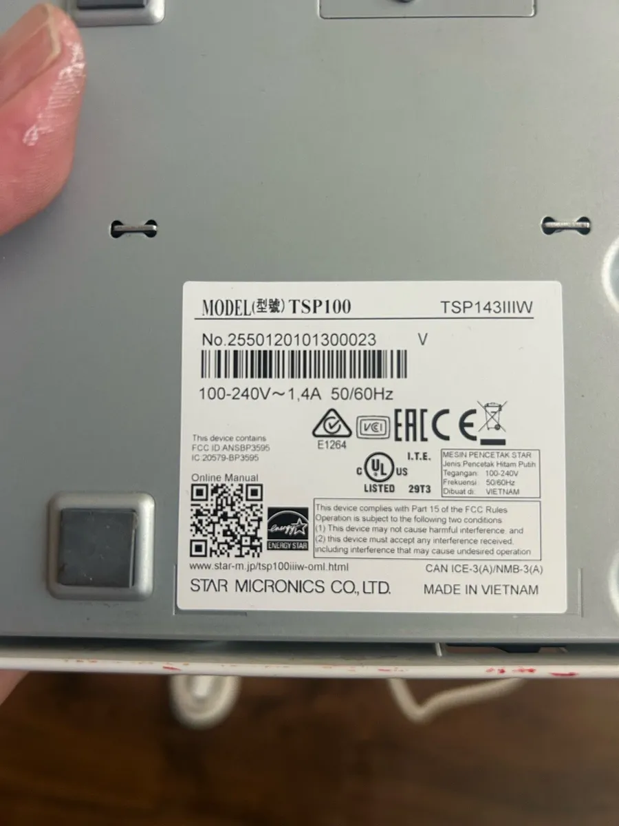 Star Micronics TSP100III Receipt Printer - Image 3