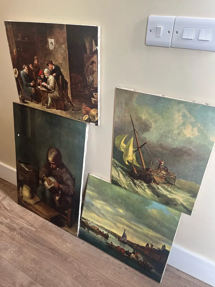 Vintage Dutch Prints on Canvas - Image 3