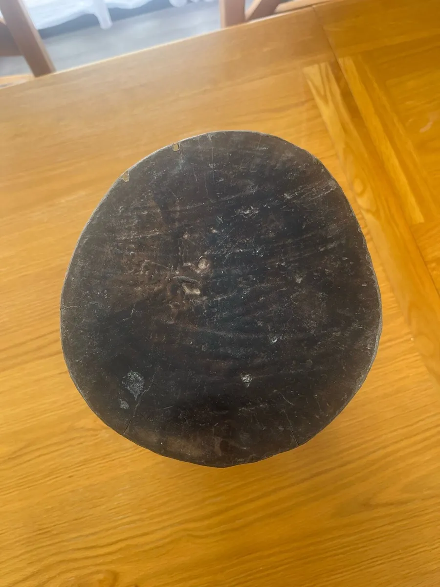 Antique Tribal Carved Elephant Stool - Image 4