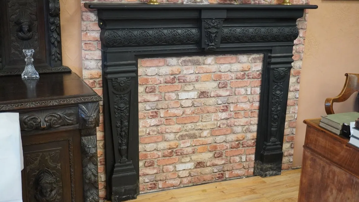 Ram-Head Wrought Iron Fireplace Surround - Image 2