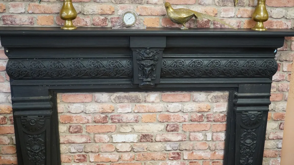 Ram-Head Wrought Iron Fireplace Surround - Image 3