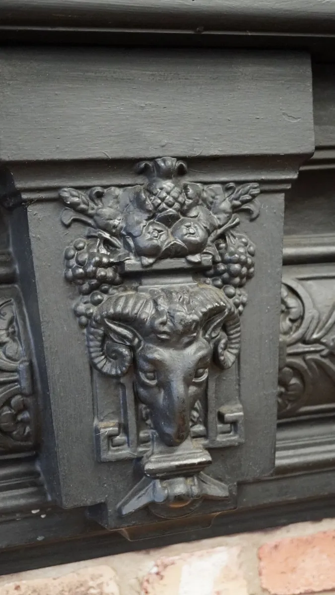 Ram-Head Wrought Iron Fireplace Surround - Image 4