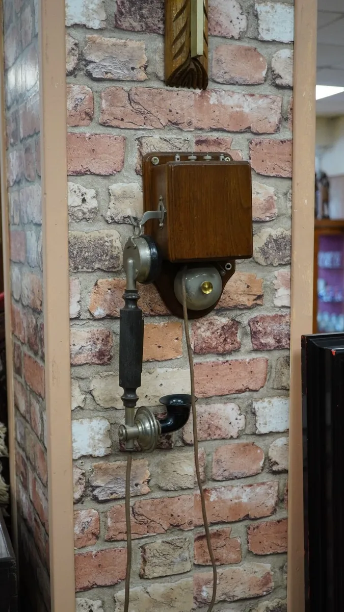 Antique Wooden Wall Telephone - Image 1