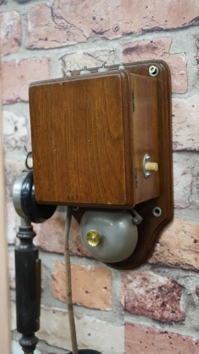 Antique Wooden Wall Telephone - Image 2