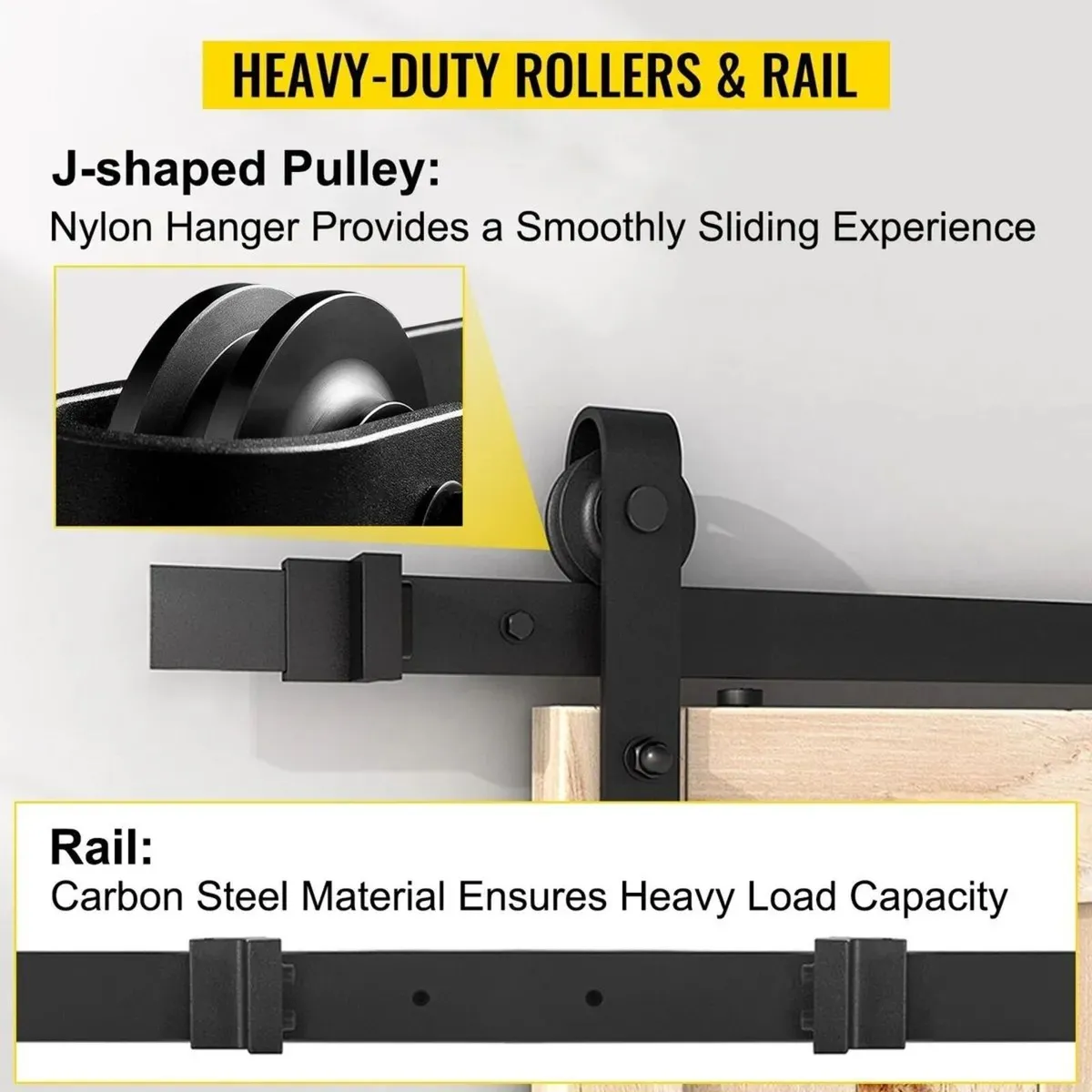 Sliding Barn Door Hardware Kit 12FT Heavy Duty - Image 3