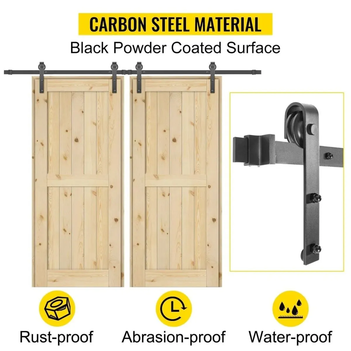 Sliding Barn Door Hardware Kit 12FT Heavy Duty - Image 1