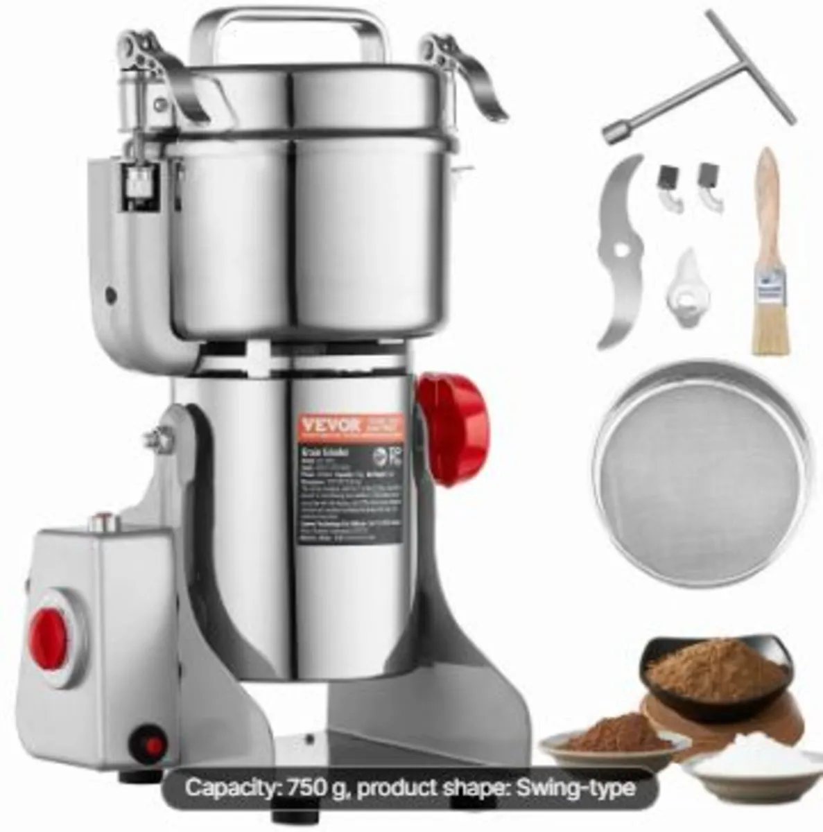 750g Electric Grain Mill Grinder, - Image 3