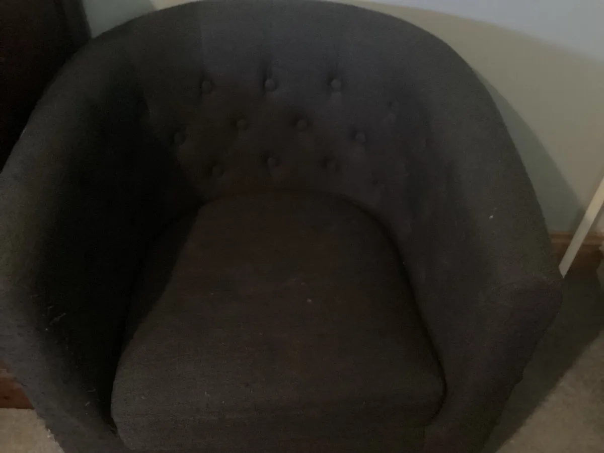 Chocolate brown tub chair - Image 2