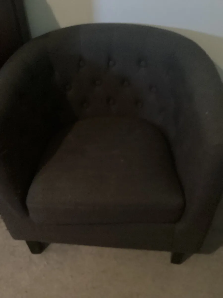 Chocolate brown tub chair - Image 1