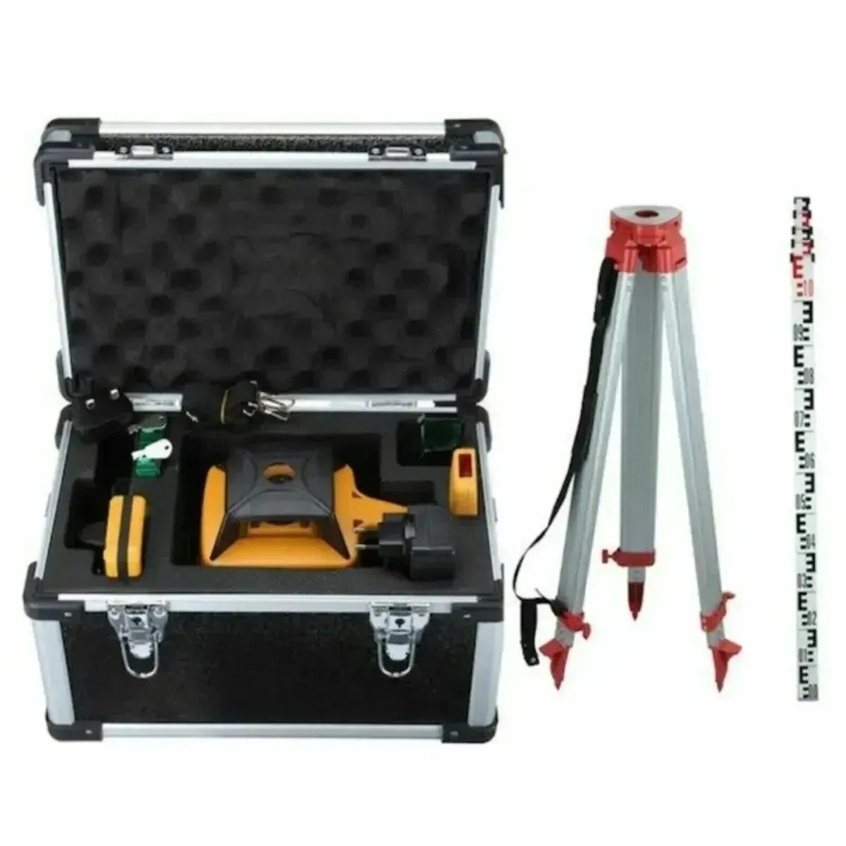 Rotary Laser Level Kit Green w/Tripod & Staff - Image 1