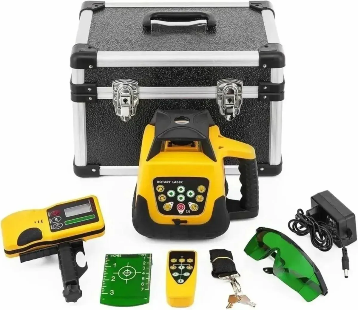 Rotary Laser Level Kit Green w/Tripod & Staff - Image 4