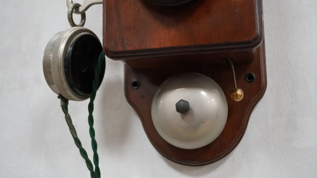 Antique British Wooden Wall Telephone - Image 4