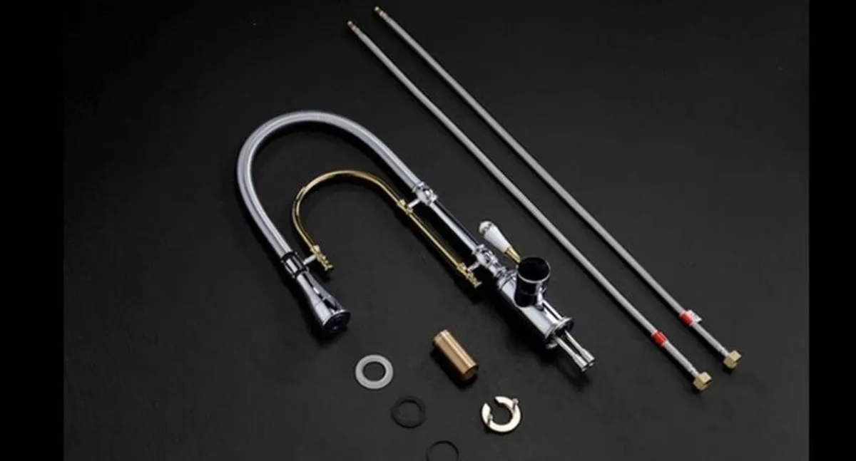 Kitchen Taps Sink Mixer tap gold two tone silver - Image 4