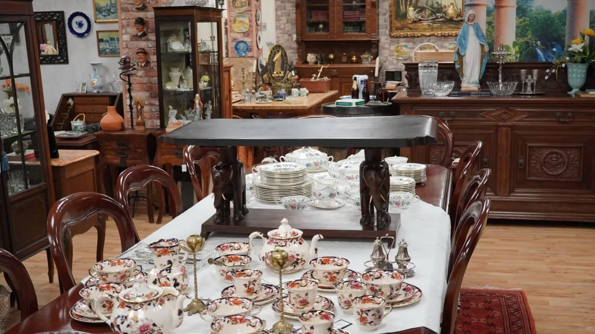 Vintage Carved Elephant Coffee Table - Image 1