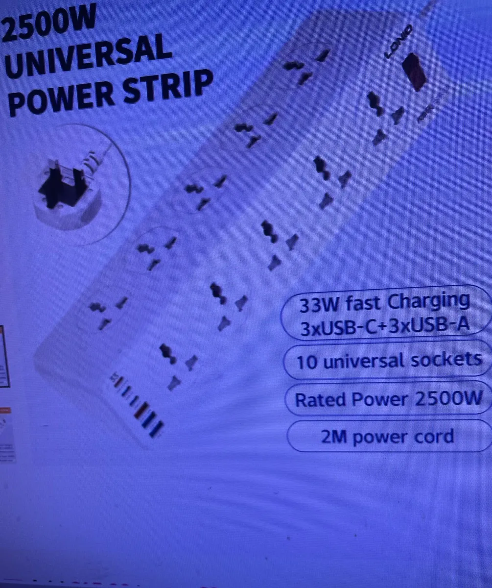 10 Outlet Universal Power Strip USB & C-Type x6 - Image 3