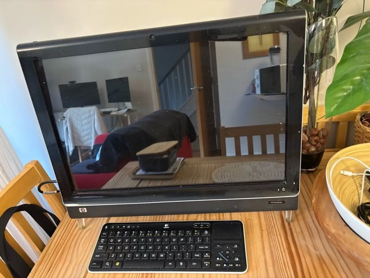 Vintage HP TouchSmart and wireless Logitech keyboard