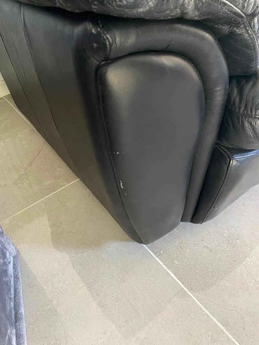 Black leather couch for FREE - Image 2