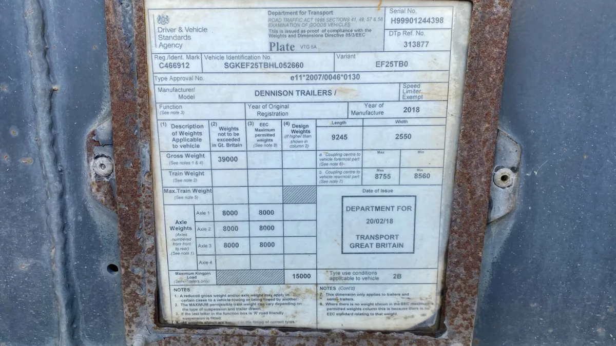 2018 Dennison Steel aggregate tipping trailer - Image 4