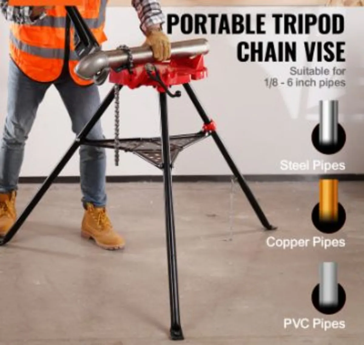 Chain Vise with Tripod Stand | 3.2 to 152 mm - Image 3