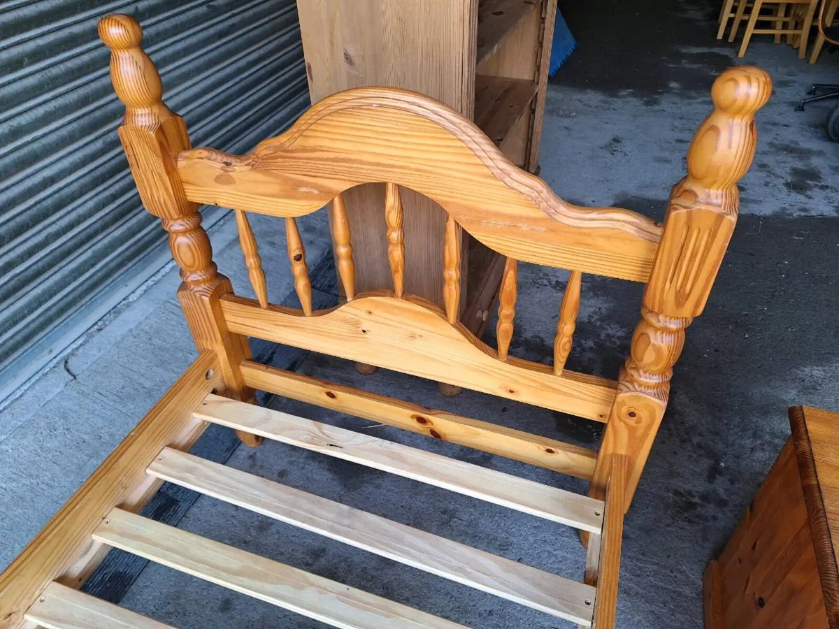 Solid pine single bed and locker (DELIVERY) - Image 2