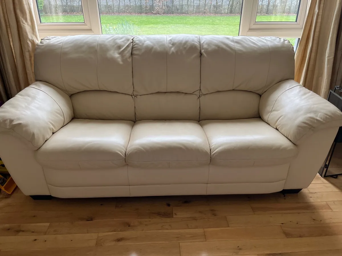 Suite of furniture, 3 piece cream - Image 4