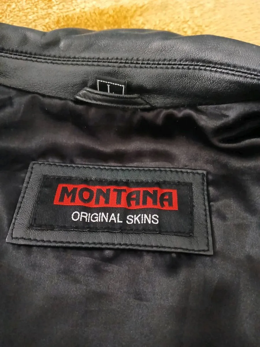 Montana skins large Black leather jacket men's - Image 1
