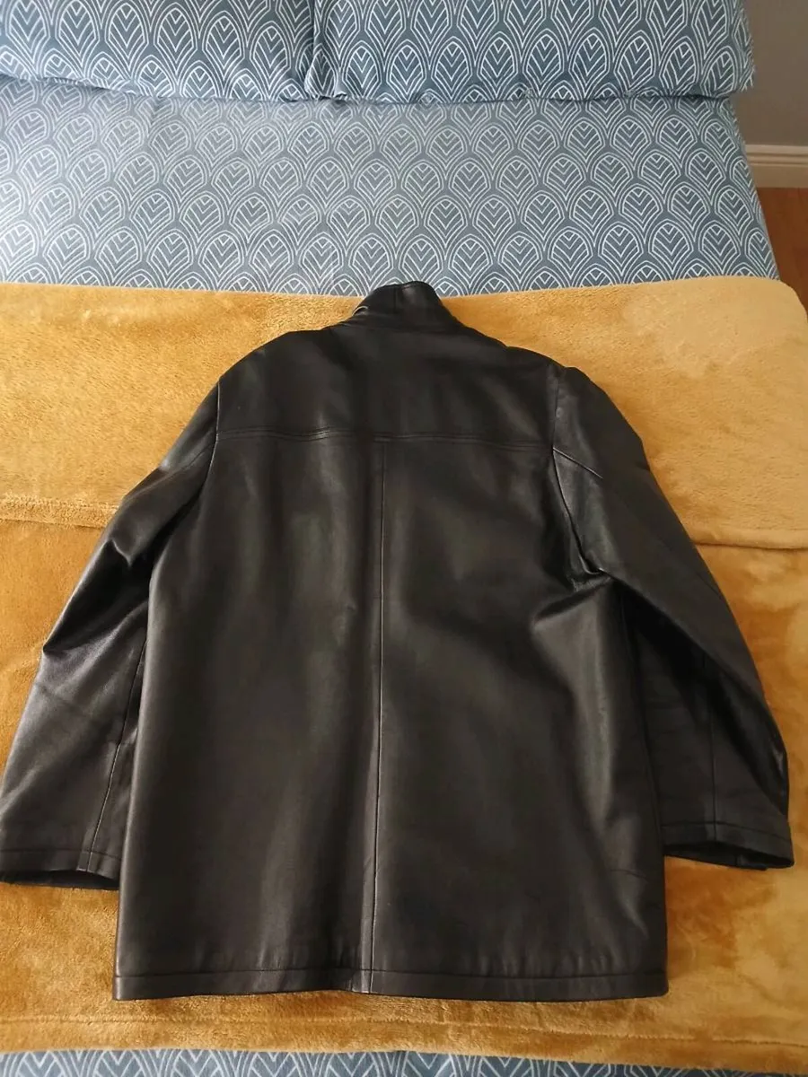 Montana skins large Black leather jacket men's - Image 2