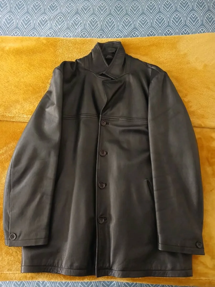 Montana skins large Black leather jacket men's - Image 3
