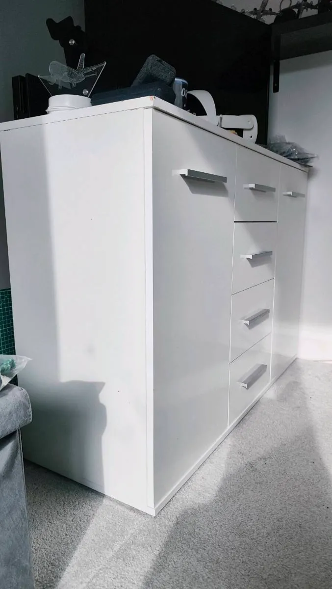 White Sideboard with Drawers & Cupboards - Image 3