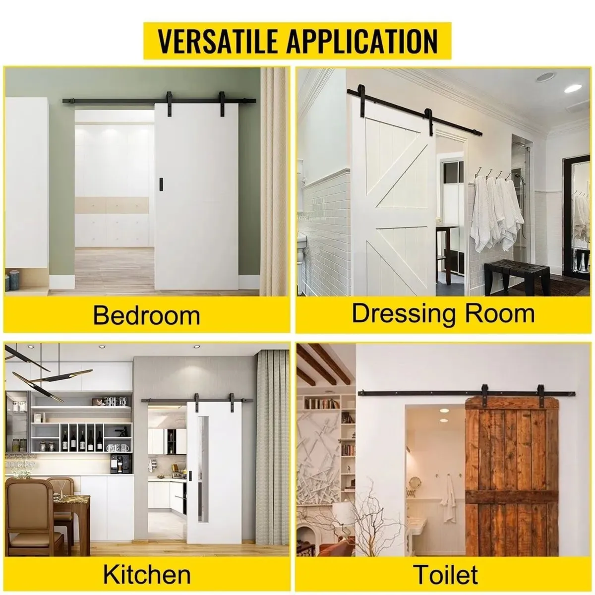 Sliding Barn Door Hardware Kit, 12FT Barn Door Kit - Image 4