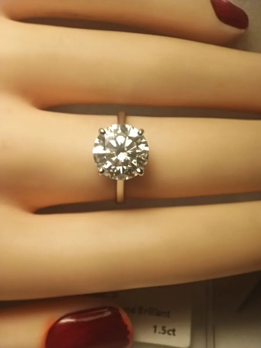 18ct White Gold 3 ct Lab Diamond Solitaire Ring - Image 2