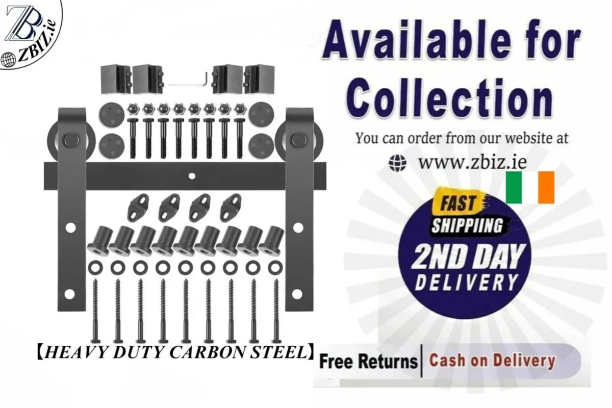 Sliding Barn Door Hardware Kit, 12FT Barn Door Kit - Image 1